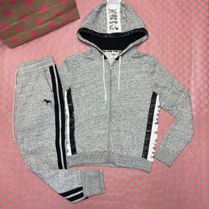 Victoria Secret PINK Bling Sequin Full Zip Jacket & Joggers Set